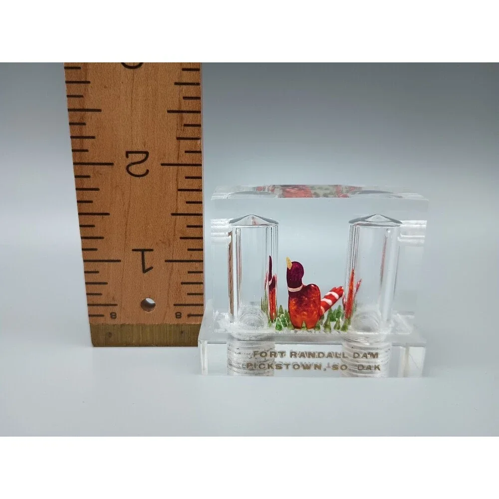 Vintage Lucite Pheasant Salt And Pepper Shaker Fort Randall Dam